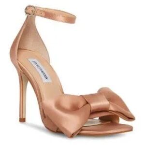 Steve Madden Women's Satin Bow Heels - Rose Gold